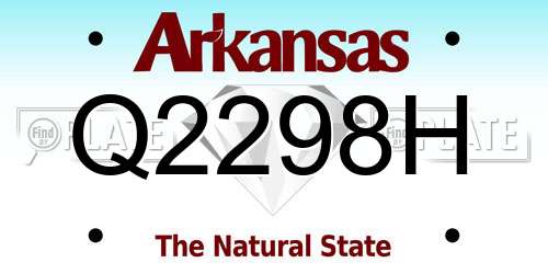 Q2298H Arkansas License Plate