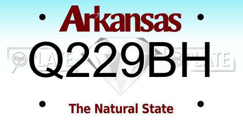 Q229BH Arkansas License Plate