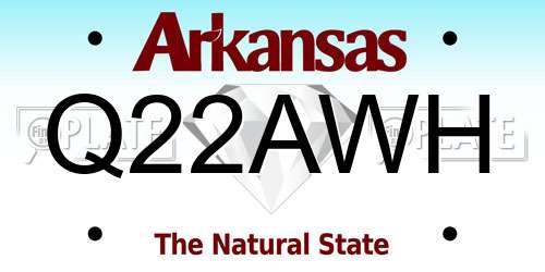 Q22AWH Arkansas License Plate