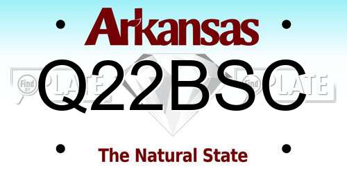 Q22BSC Arkansas License Plate