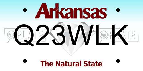Q23WLK Arkansas License Plate