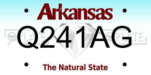 Q241AG Arkansas License Plate