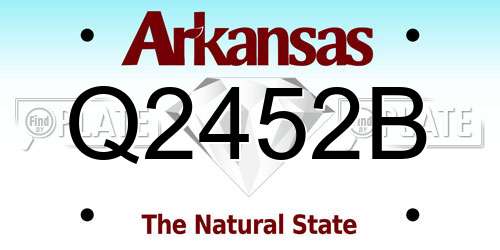 Q2452B Arkansas License Plate