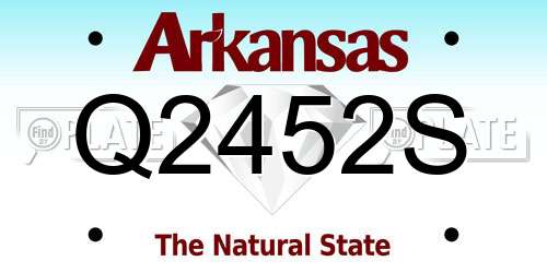 Q2452S Arkansas License Plate