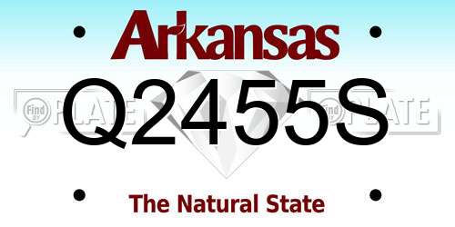 Q2455S Arkansas License Plate