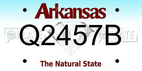 Q2457B Arkansas License Plate