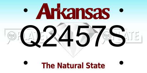 Q2457S Arkansas License Plate