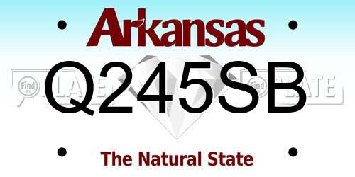 Q245SB Arkansas License Plate