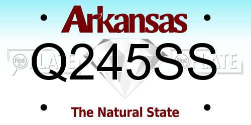 Q245SS Arkansas License Plate
