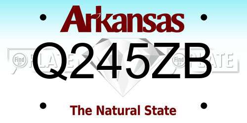 Q245ZB Arkansas License Plate