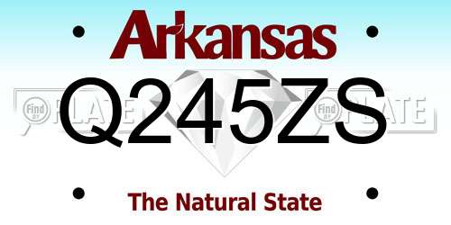 Q245ZS Arkansas License Plate
