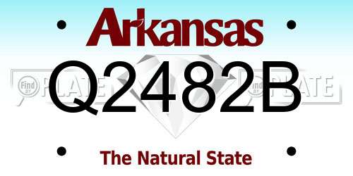 Q2482B Arkansas License Plate