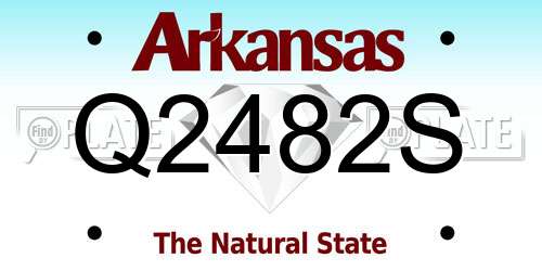 Q2482S Arkansas License Plate