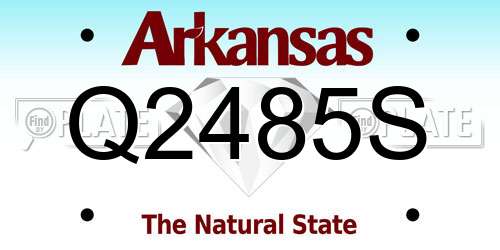 Q2485S Arkansas License Plate