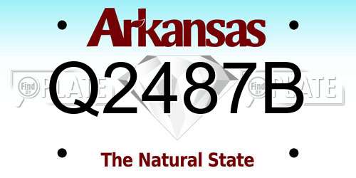 Q2487B Arkansas License Plate