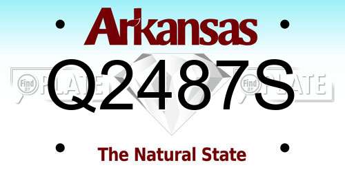 Q2487S Arkansas License Plate