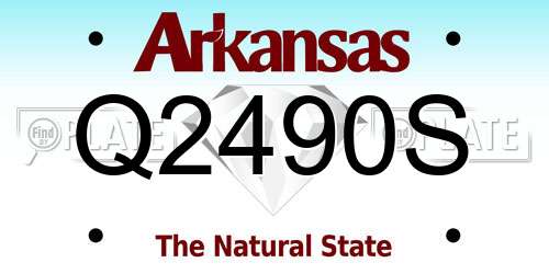 Q2490S Arkansas License Plate