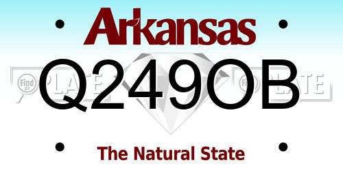 Q249OB Arkansas License Plate
