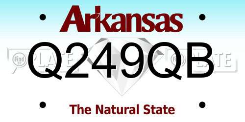 Q249QB Arkansas License Plate
