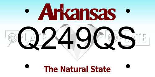 Q249QS Arkansas License Plate