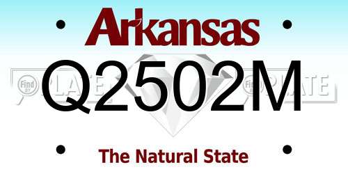 Q2502M Arkansas License Plate