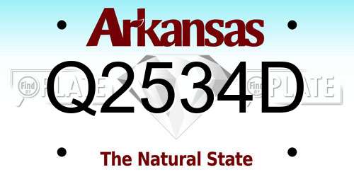 Q2534D Arkansas License Plate