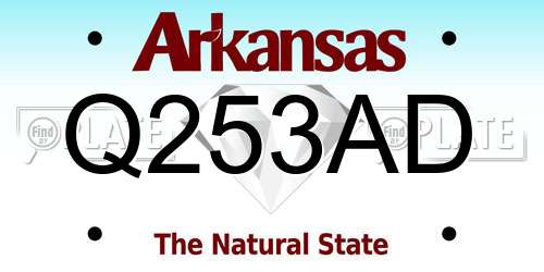 Q253AD Arkansas License Plate