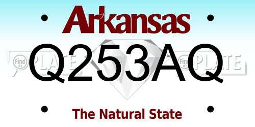 Q253AQ Arkansas License Plate