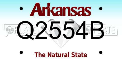 Q2554B Arkansas License Plate