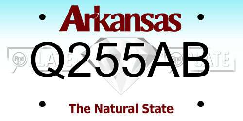 Q255AB Arkansas License Plate