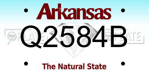 Q2584B Arkansas License Plate