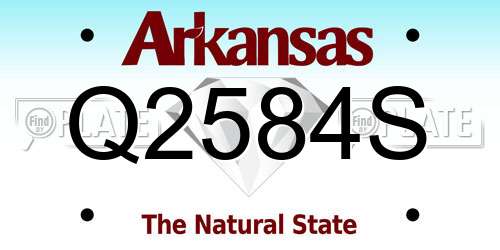 Q2584S Arkansas License Plate