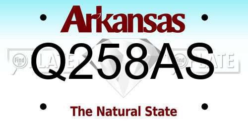 Q258AS Arkansas License Plate