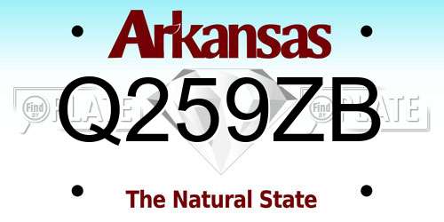 Q259ZB Arkansas License Plate