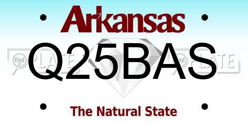 Q25BAS Arkansas License Plate
