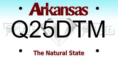 Q25DTM Arkansas License Plate