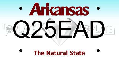 Q25EAD Arkansas License Plate