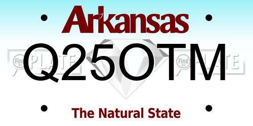 Q25OTM Arkansas License Plate