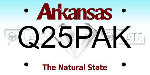 Q25PAK Arkansas License Plate