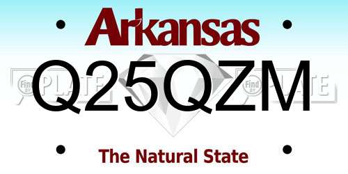 Q25QZM Arkansas License Plate