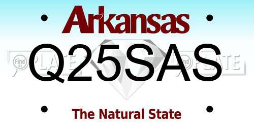 Q25SAS Arkansas License Plate