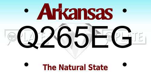 Q265EG Arkansas License Plate