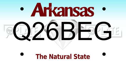 Q26BEG Arkansas License Plate