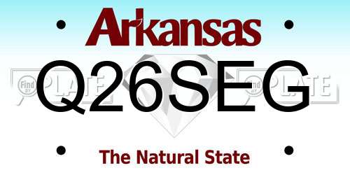 Q26SEG Arkansas License Plate