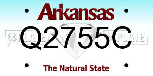 Q2755C Arkansas License Plate