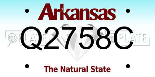 Q2758C Arkansas License Plate