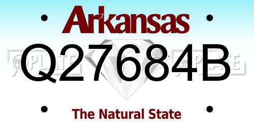 Q27684B Arkansas License Plate