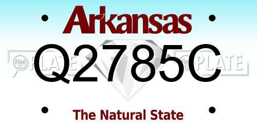 Q2785C Arkansas License Plate