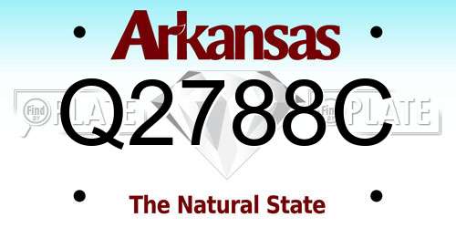 Q2788C Arkansas License Plate
