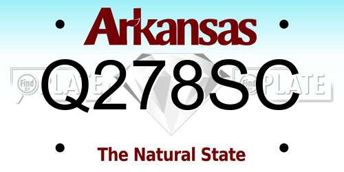Q278SC Arkansas License Plate